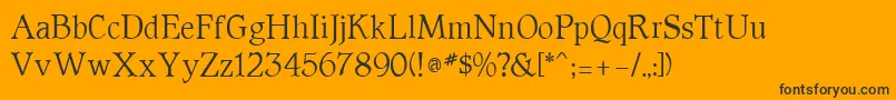 Fonte Parson – fontes pretas em um fundo laranja