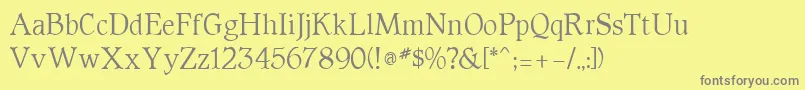 Parson Font – Gray Fonts on Yellow Background