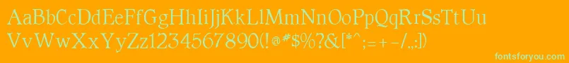 Parson-Schriftart – Grüne Schriften auf orangefarbenem Hintergrund