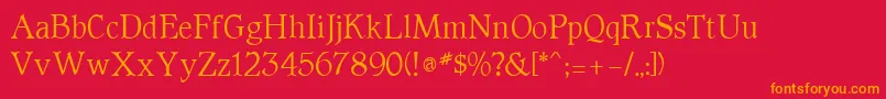 Parson Font – Orange Fonts on Red Background