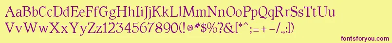 Parson Font – Purple Fonts on Yellow Background
