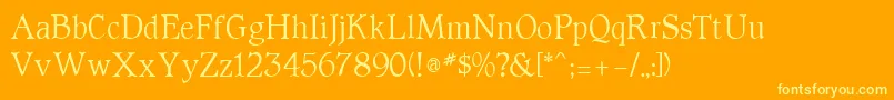 Parson-Schriftart – Gelbe Schriften auf orangefarbenem Hintergrund