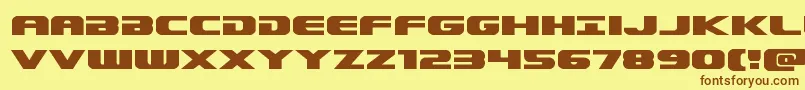 Fonte Dekarangerexpand – fontes marrons em um fundo amarelo