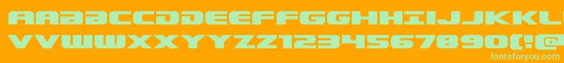 Dekarangerexpand-fontti – vihreät fontit oranssilla taustalla