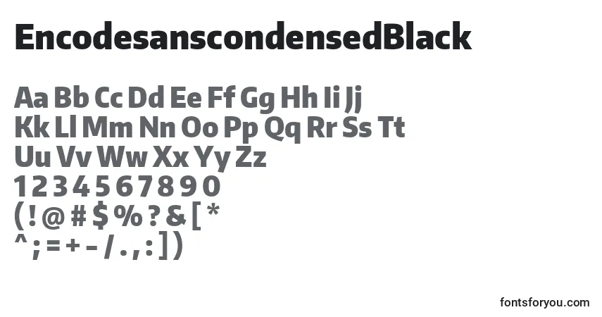 EncodesanscondensedBlack-fontti – aakkoset, numerot, erikoismerkit