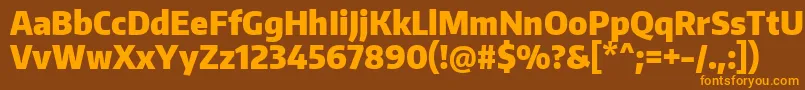 Czcionka EncodesanscondensedBlack – pomarańczowe czcionki na brązowym tle