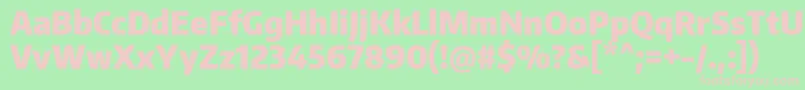 EncodesanscondensedBlack-fontti – vaaleanpunaiset fontit vihreällä taustalla