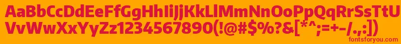 EncodesanscondensedBlack-Schriftart – Rote Schriften auf orangefarbenem Hintergrund