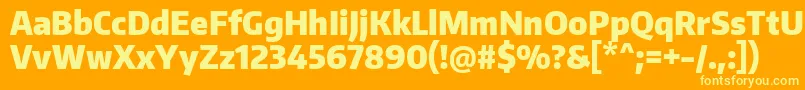Czcionka EncodesanscondensedBlack – żółte czcionki na pomarańczowym tle