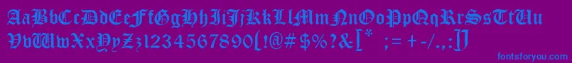 MinisterBlackLight Font – Blue Fonts on Purple Background