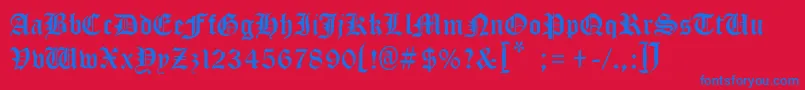 MinisterBlackLight Font – Blue Fonts on Red Background