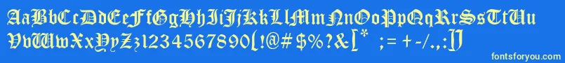 MinisterBlackLight Font – Yellow Fonts on Blue Background