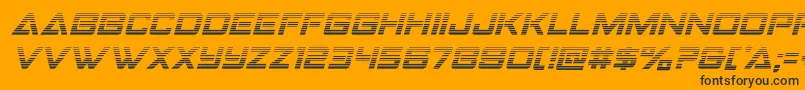 Strikefightergradital-Schriftart – Schwarze Schriften auf orangefarbenem Hintergrund