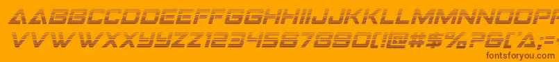 Strikefightergradital-Schriftart – Braune Schriften auf orangefarbenem Hintergrund