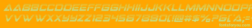 フォントStrikefightergradital – オレンジの背景に緑のフォント