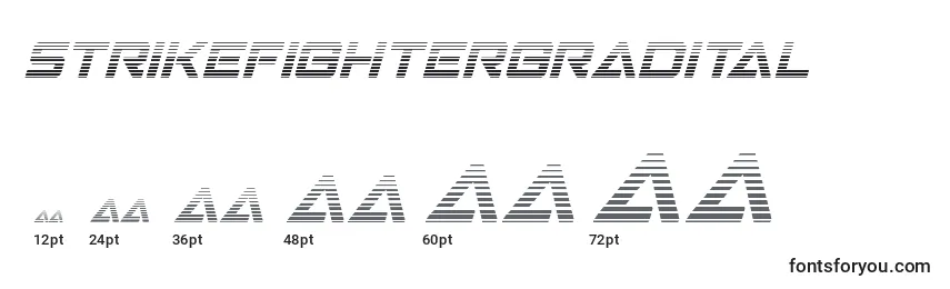 Размеры шрифта Strikefightergradital