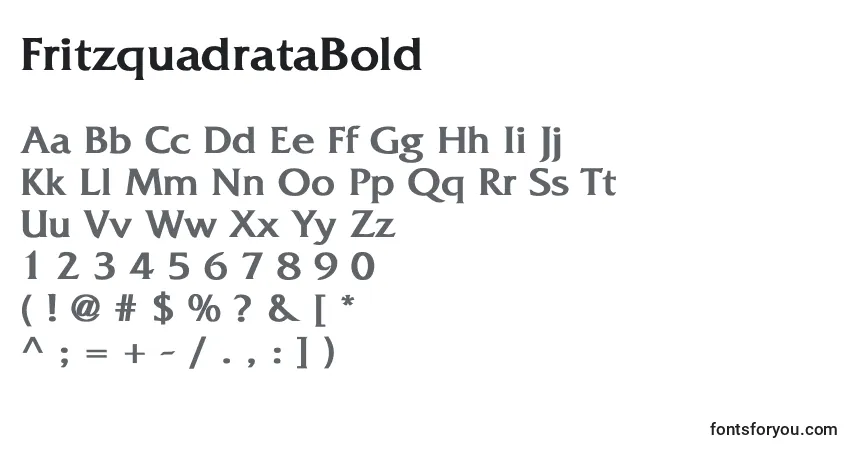 Шрифт FritzquadrataBold – алфавит, цифры, специальные символы