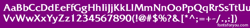 フォントFritzquadrataBold – 紫の背景に白い文字