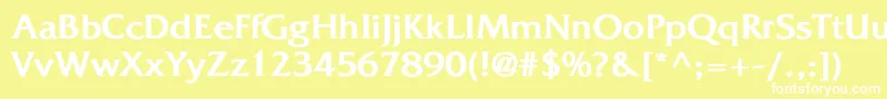 FritzquadrataBold Font – White Fonts on Yellow Background