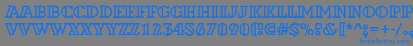 フォントADexterotl – 灰色の背景に青い文字