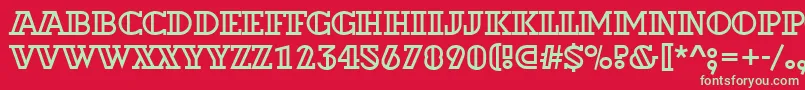 フォントADexterotl – 赤い背景に緑の文字