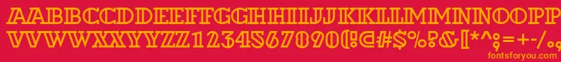 フォントADexterotl – 赤い背景にオレンジの文字