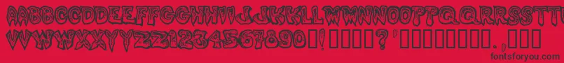 PhlegmyKilmister-Schriftart – Schwarze Schriften auf rotem Hintergrund