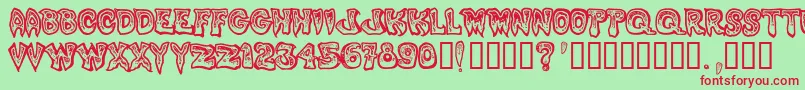 PhlegmyKilmister Font – Red Fonts on Green Background