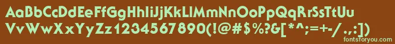 Czcionka SebastianHeavyRegular – zielone czcionki na brązowym tle