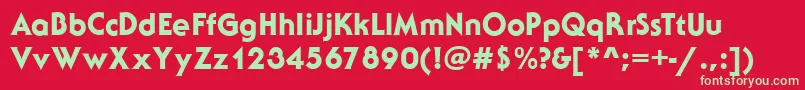 SebastianHeavyRegular Font – Green Fonts on Red Background