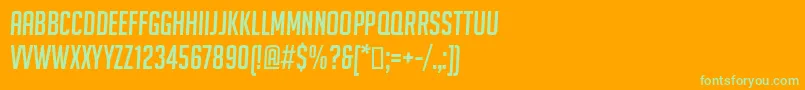 Шрифт BigNoodleTitlingOblique – зелёные шрифты на оранжевом фоне