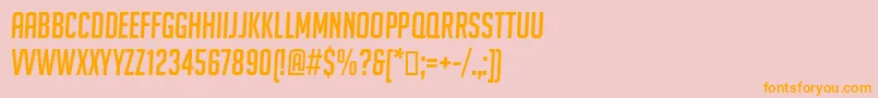 BigNoodleTitlingOblique-Schriftart – Orangefarbene Schriften auf rosa Hintergrund