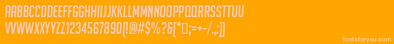 BigNoodleTitlingOblique-Schriftart – Rosa Schriften auf orangefarbenem Hintergrund