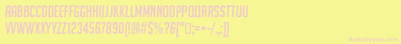 BigNoodleTitlingOblique Font – Pink Fonts on Yellow Background
