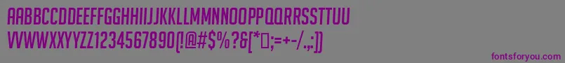 Шрифт BigNoodleTitlingOblique – фиолетовые шрифты на сером фоне