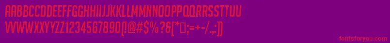 BigNoodleTitlingOblique-Schriftart – Rote Schriften auf violettem Hintergrund