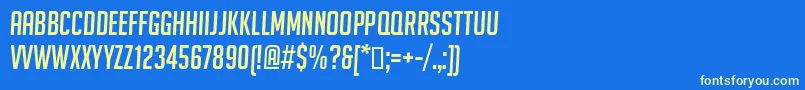 フォントBigNoodleTitlingOblique – 黄色の文字、青い背景