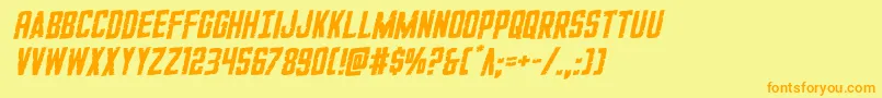 フォントGiIncognitorotal – オレンジの文字が黄色の背景にあります。