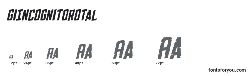 GiIncognitorotal Font Sizes