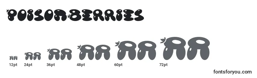Размеры шрифта PoisonBerries