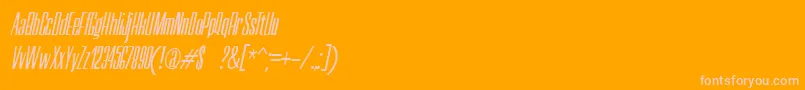 NerettaItalic-fontti – vaaleanpunaiset fontit oranssilla taustalla