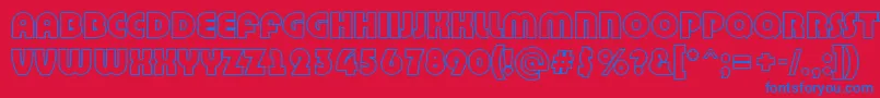 ABighaustitulotl Font – Blue Fonts on Red Background