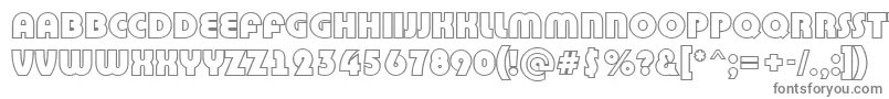 ABighaustitulotl-fontti – harmaat kirjasimet valkoisella taustalla