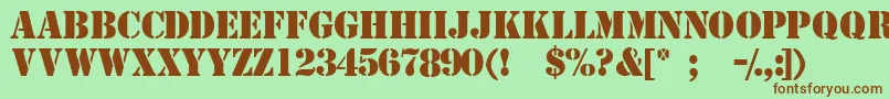 Templatemediumcapsssk Font – Brown Fonts on Green Background