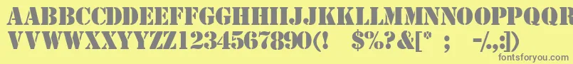 Templatemediumcapsssk Font – Gray Fonts on Yellow Background