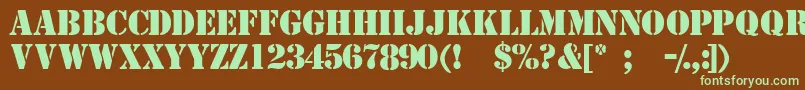 Templatemediumcapsssk Font – Green Fonts on Brown Background