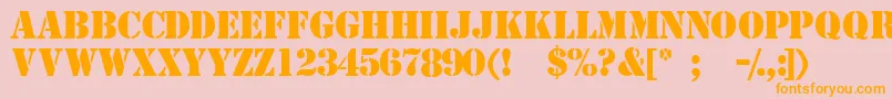 Templatemediumcapsssk Font – Orange Fonts on Pink Background