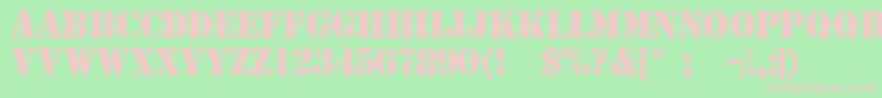 Templatemediumcapsssk Font – Pink Fonts on Green Background