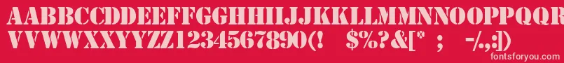 Templatemediumcapsssk Font – Pink Fonts on Red Background