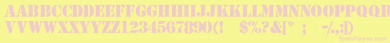 Templatemediumcapsssk Font – Pink Fonts on Yellow Background